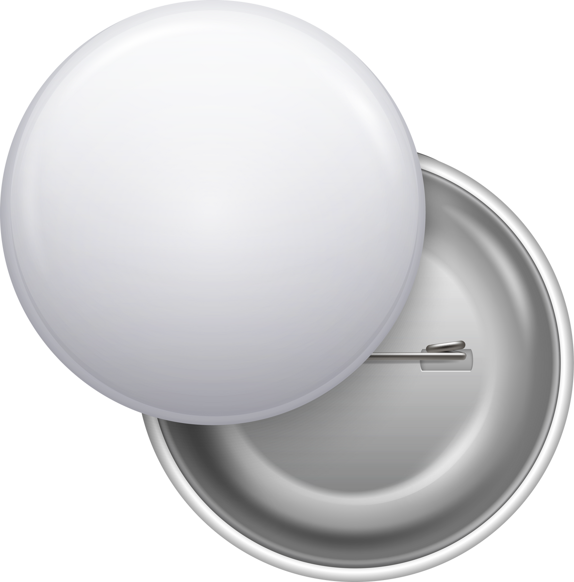 white blank  round badge